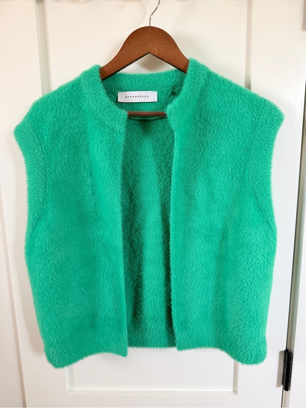 Rino & Pelle Green Fuzzy Vest Small